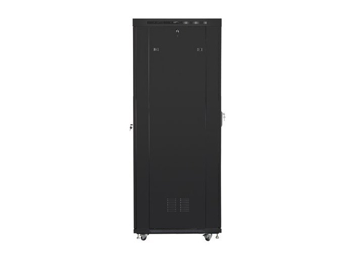 Szafa instalacyjna rack stojąca 19 cali 37U 800x1000 czarna drzwi perforowane LCD ( Flat pack)