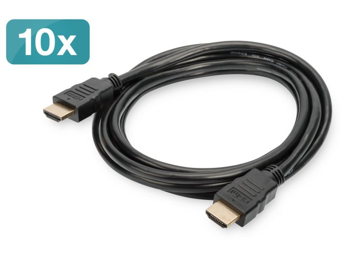 Digitus Kabel połączeniowy HDMI High Speed z Ethernetem, 10-pak