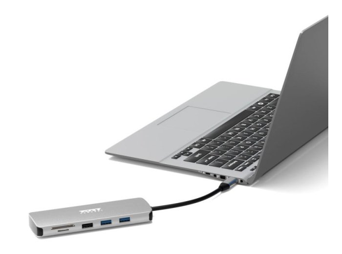 Port Designs 900164 stacja dokująca Przewodowa USB 3.2 Gen 1 (3.1 Gen 1) Type-C Stal nierdzewna