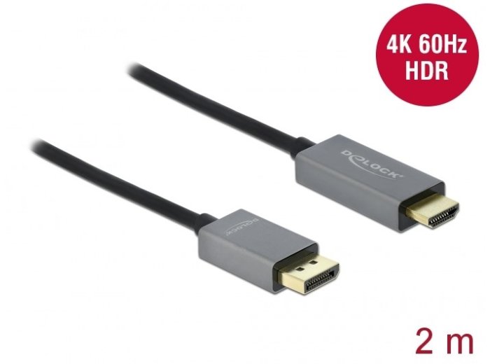 DeLOCK Aktywny DisplayPort 1.4 do kabla HDMI 4K 60 Hz (HDR), 2 m