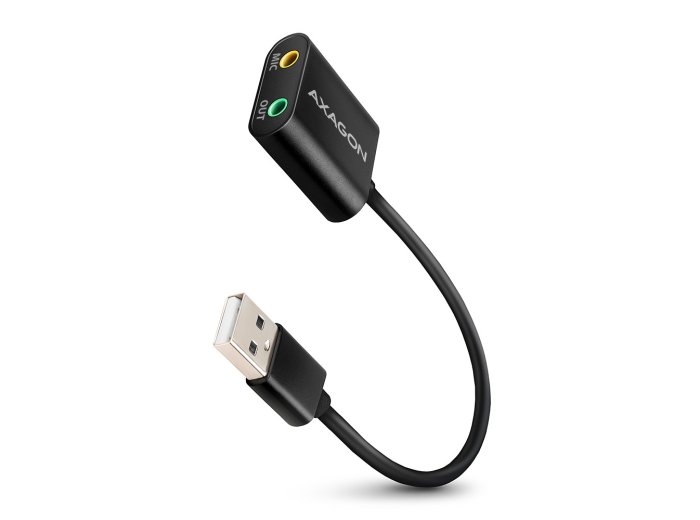 ADA-12 Zewnętrzna karta dzwiękowa USB 2.0 48kHz/16-bit stereo, metal, kabel USB-A 15 cm