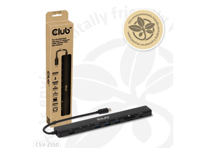 Stacja dokująca NB ACC 10w1 USB-C 140W CSV-2550 CLUB3D
