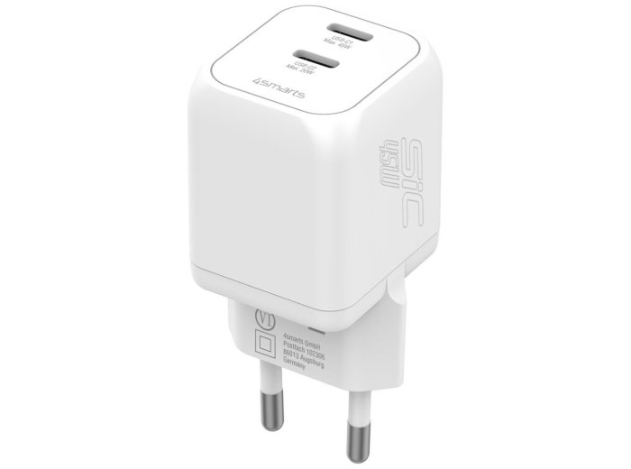Ładowarka sieciowa 45W PD SiC Dual biała