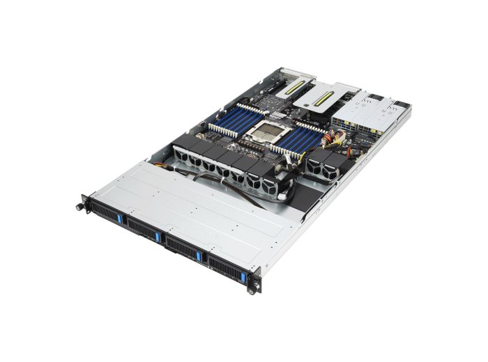 Platforma Asus Rack (1U) RS501A-E12-RS4 AMD Epyc 9005/9004 (4x NVMe/SATA HS, 2xM.2, 2x1Gbe, IPMI, 1+1 1600W )