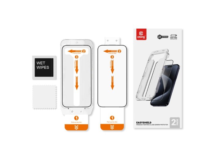 EasyShield 2-Pack - Szkło hartowane z aplikatorem iPhone 16 / iPhone 15 (2 sztuki)