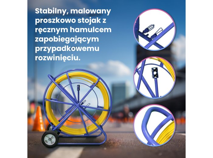 Extralink Pilot do przeciągania kabli Pilot 10mm 100m włókno szklane FRP, śr. 10mm, dł. 100m, żółty