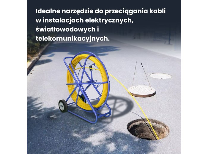 Extralink Pilot do przeciągania kabli Pilot 10mm 100m włókno szklane FRP, śr. 10mm, dł. 100m, żółty