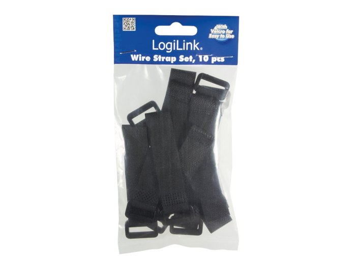 Organizator kabli, rzep, 15cm, 10szt. czarny
