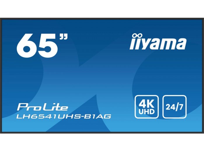 Monitor 65 cali LH6541UHS-B1AG VA,4K,24/7,LAN,USB,HDMI,500cd/m2,     Haze(25%),2x10W,Pion/Poziom