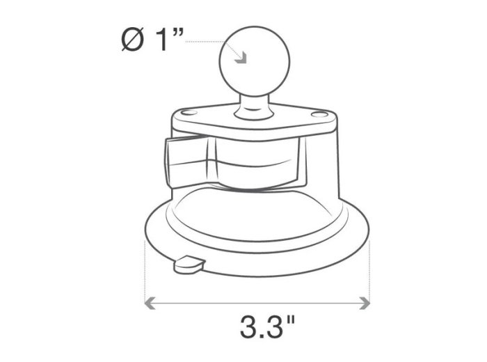 RAM Mount Twist-Lock™ Przyssawka Do Szyby/Deski Rozdzielczej z Głowicą rozmiar B RAM-B-224-1U