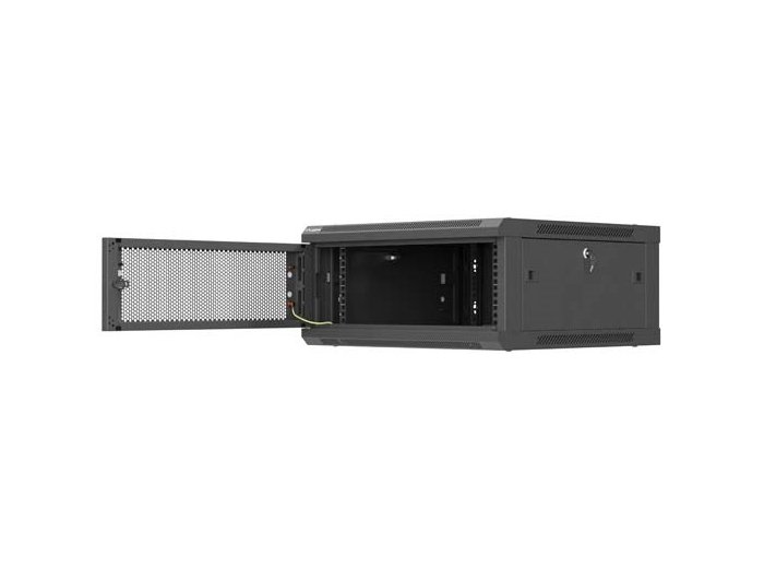 SZAFA INSTALACYJNA RACK WISZĄCA 19" 4U 600X600 CZARNA DRZWI PERFOROWANE LANBERG (FLAT PACK)
