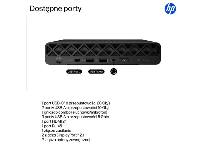HP ProDesk 4 Mini G1i Ultra 7 265T 16GB DDR5 5600 SSD1TB Intel Graphics W11Pro 3Y OnSite