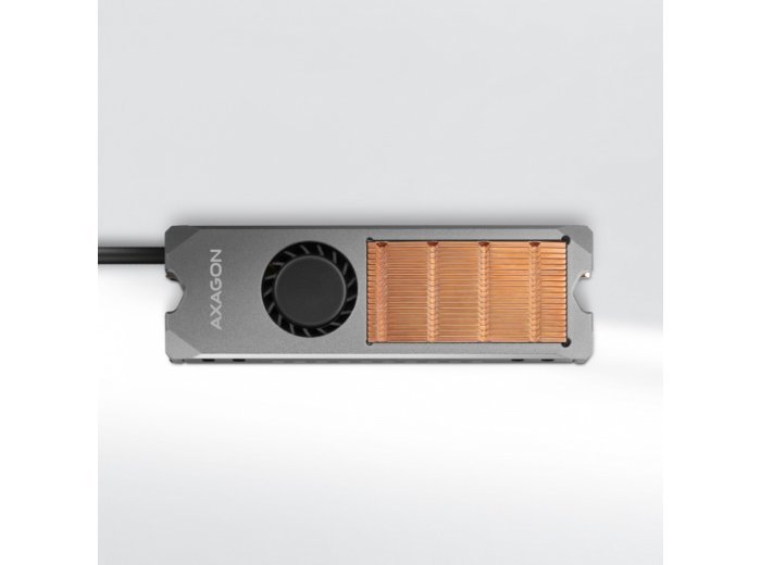 CLR-M2FAN Miedziany radiator z wentylatorem do dwustronnych dysków M.2 SSD, wysokość 13mm
