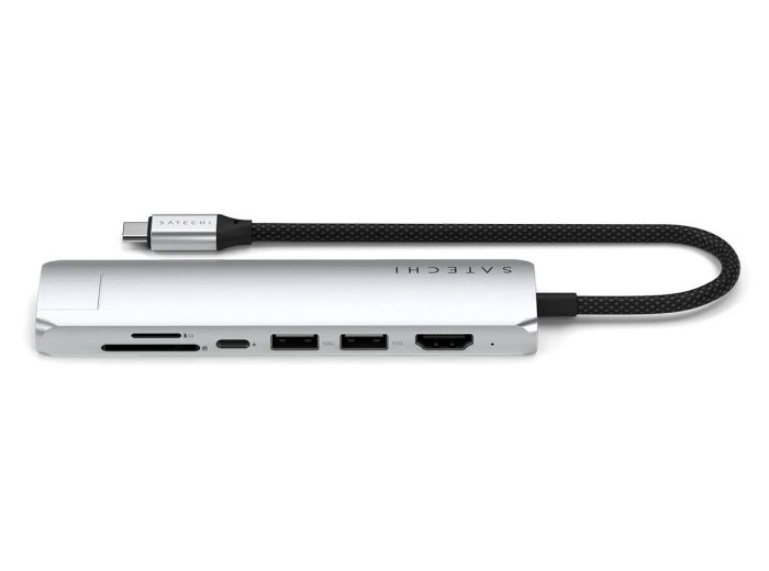 Satechi USB-C 7-w-1 Slim Multi Port Adapter Ethernet Srebrny