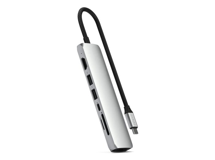 Satechi USB-C 7-w-1 Slim Multi Port Adapter Ethernet Srebrny