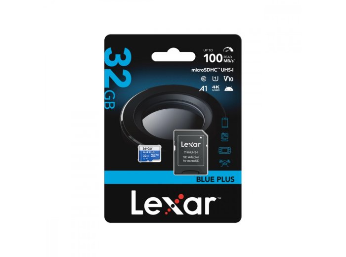 Karta pamięci microSDHC 32GB C10 A1 U3 V10 100MB/s Blue Plus