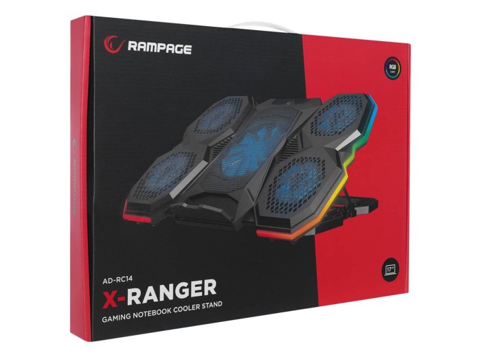 RAMPAGE PODSTAWKA CHŁODZĄCA POD LAPTOP AD-RC14 9-17" RGB