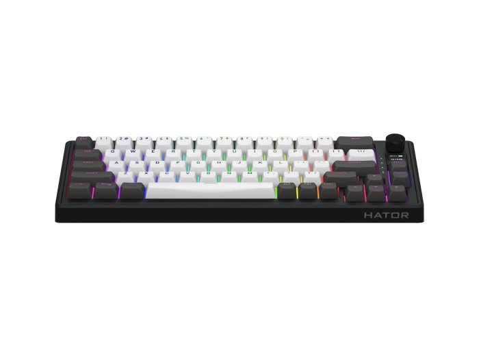 HATOR Skyfall Pro Wireless 65 klawiatura Gaming USB + RF Wireless + Bluetooth QWERTY US English Czarny, Szary