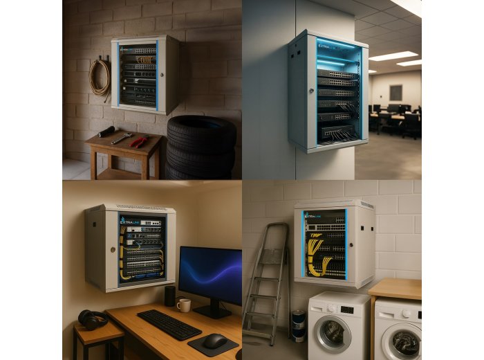 Extralink Szafa rack 6U 600x600 Szara montowana na ścianie