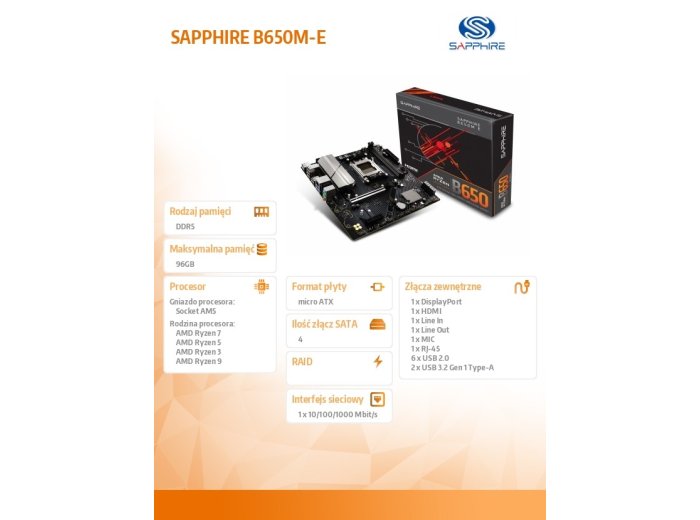 Płyta główna B650M-E AM5 2DDR5 mATX