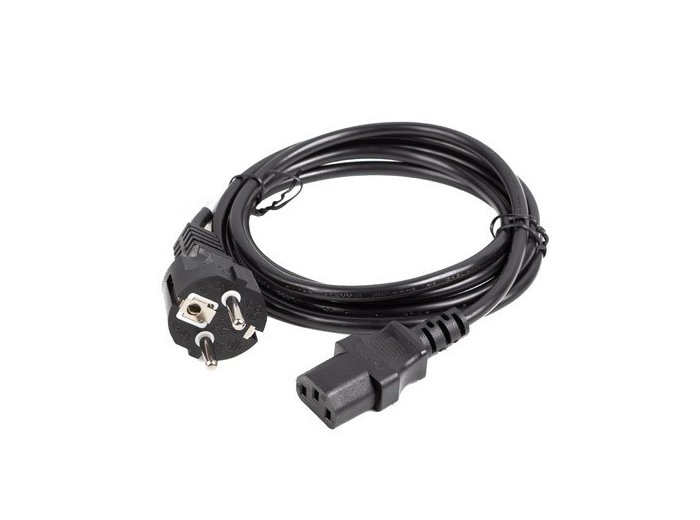 Kabel zasilający CEE 7/7 -> C320 C13 1.8m prosty, czarny