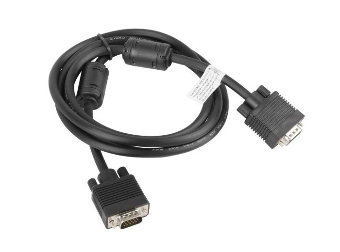 Kabel VGA Ferryt 1.8M M/M Ekran czarny