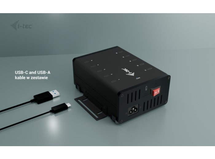 !i-tec USB-C/USB-A Metal Charging + data HUB 15W per port 10x USB-C