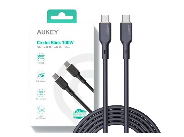 CB-SCC101 kabel USB-C - USB-C 1m 100W PD 5A 20V silikonowy czarny