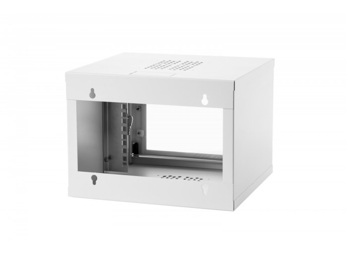 Szafa krosowa wisząca 19" 4U rack 550x350, drzwi szyba, niedzielona, złożona, nośność 30kg szara