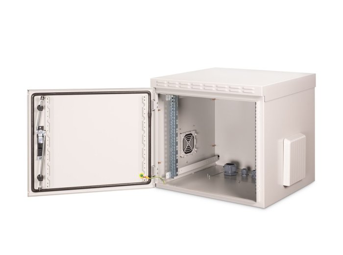 Digitus Szafa sieciowa wisząca 19" 9U rack 600x600, drzwi pełne, szary, niedzielona, złożona, IP55, 100kg