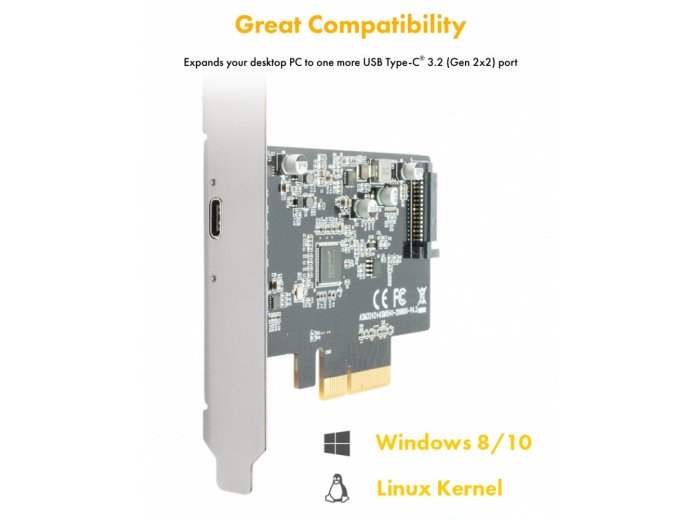 IB-PCI1901-C32 Karta PCIe, TYPE-C USB 3.2 (Gen 2x2)