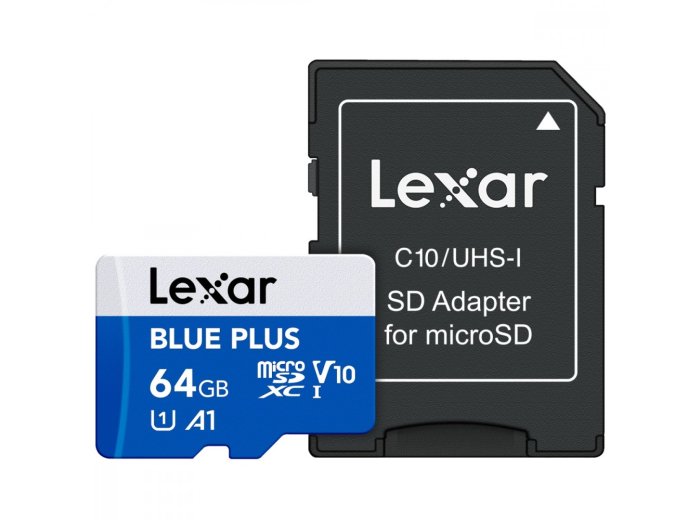 Karta pamięci microSD 64GB C10 A1 U3 V10 100MB/s Blue Plus