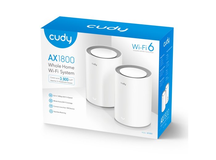 Access Point CUDY M1800 (2-Pack) AX1800 Dual Band Wi-Fi 2x Gigabit Mesh