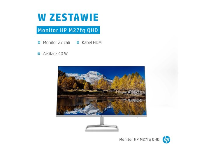 HP M27fq QHD Monitor monitor komputerowy 68,6 cm (27") 2560 x 1440 px Quad HD LCD Srebrny