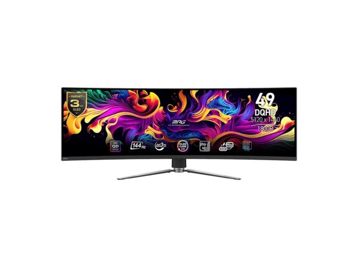 MSI MPG 491CQP QD-OLED monitor komputerowy 124,5 cm (49") 5120 x 1440 px Dual WQHD Czarny