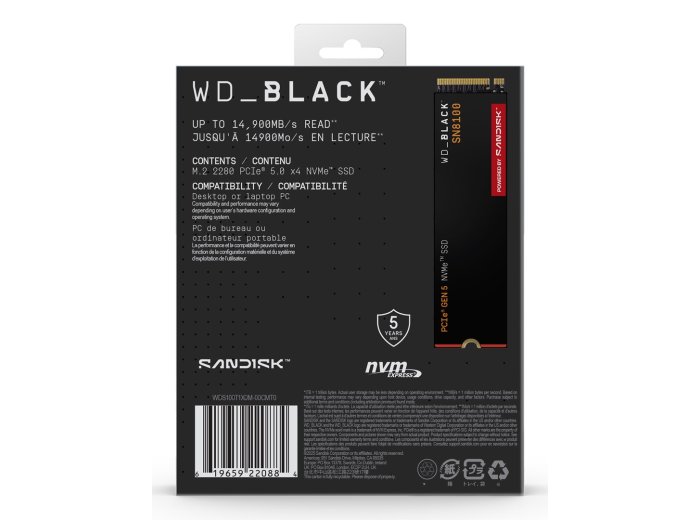 SSD WD Black SN8100 w/o HS 1TB WDS100T1X0M