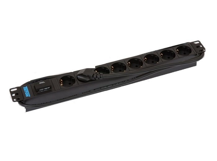 Listwa zasilająca Bachmann 19" ALU 1U SS, 8-drożna 35, szara, 2,0m, bez wyłącznika