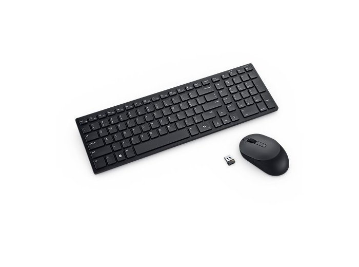 DELL Kompaktowa cicha klawiatura i mysz Pro — KM555 - US International (QWERTY)