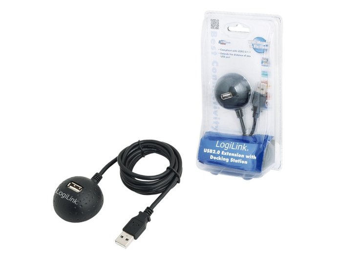 Kabel przedłużacz USB 2.0 ze stacją dokujacą