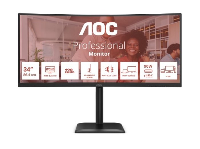 Monitor CU34E4CV 34 cale 120Hz Curved VA HDMIx2 DP RJ45 HAS Głośniki