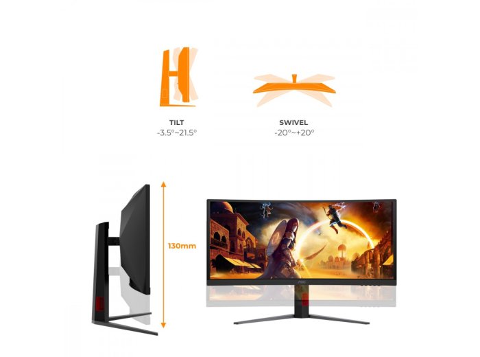 Monitor 34 cale CU34G4ZCA VA Curved 250Hz HDMIx2 DP HAS Głośniki
