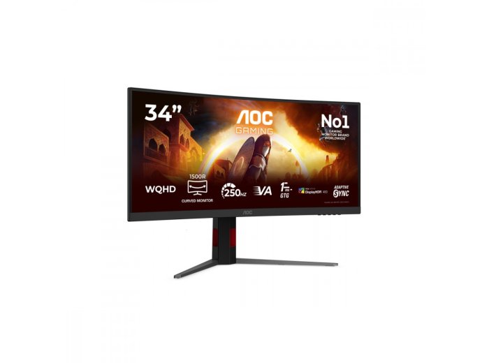 Monitor 34 cale CU34G4ZCA VA Curved 250Hz HDMIx2 DP HAS Głośniki