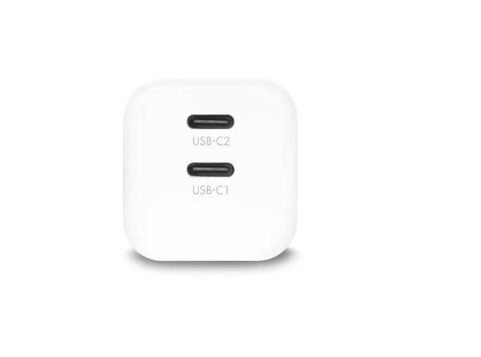 Ładowarka GaN 45W 2xUSB-C + kabel USB-C 1.5m biała