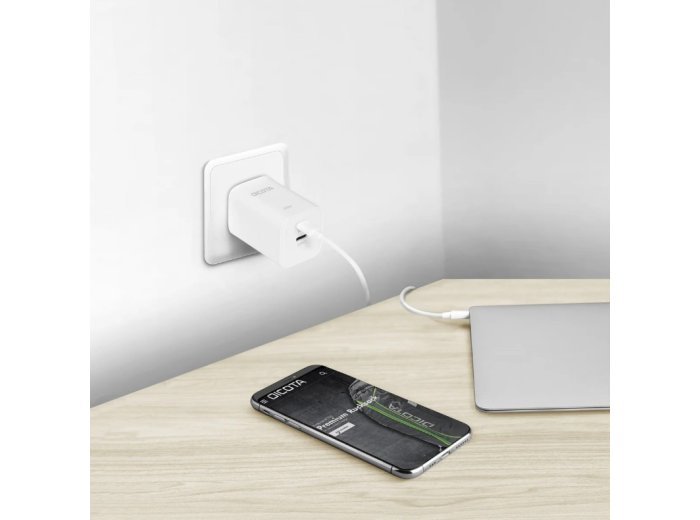 Ładowarka GaN 65W 2xUSB-C + kabel USB-C 1.5m biała