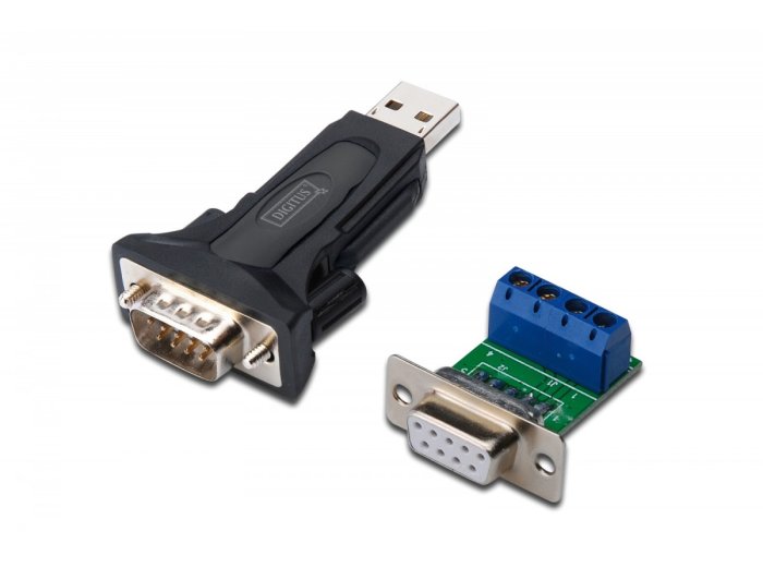 Konwerter / Adapter USB-A 2.0 męski do RS485 (DB9) męski + 3-pinowa listwa śrubowa| Chipset FTDI FT232RL | z dodatkowym kablem 0.8m