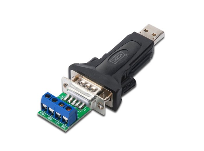 Konwerter / Adapter USB-A 2.0 męski do RS485 (DB9) męski + 3-pinowa listwa śrubowa| Chipset FTDI FT232RL | z dodatkowym kablem 0.8m