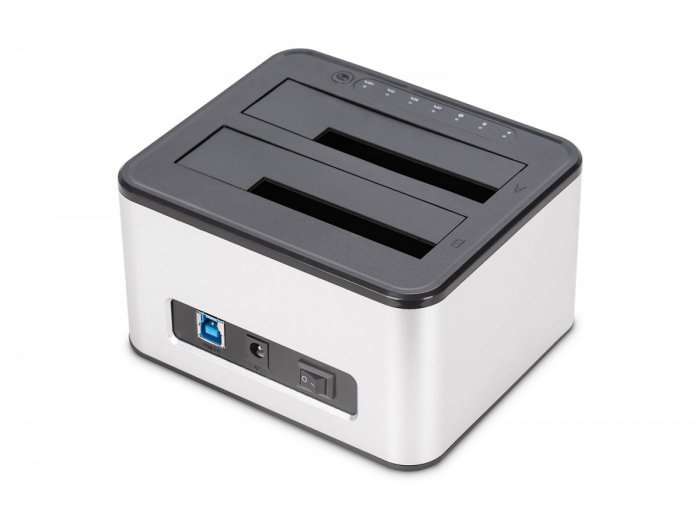 Stacja dokująca USB 3.0 Super Speed do 2x SSD/HDD 2.5/3.5" SATA III max.2x20TB z funkcją klonowania