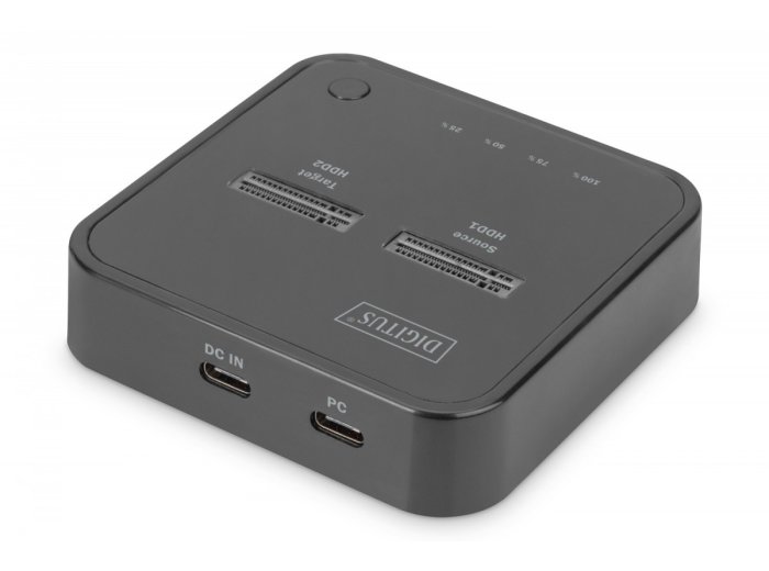 Podwójna stacja dokująca do dysków SSD M.2 NVMe z funkcją klonowania offline, USB-C, Czarna