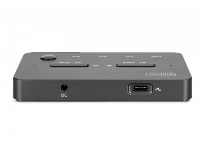 Stacja dokująca dysków z funkcją klonowania | USB-C 3.2 Gen2 10Gbps | SSD M.2 NVMe (max. 2x 4TB) | Funkcja Offline Clone | Czarna