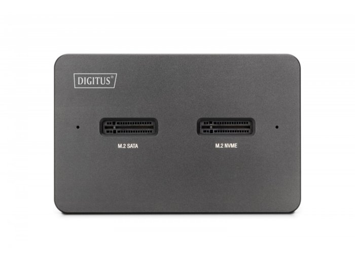 Stacja dokująca dysków | USB-C 3.2 Gen2 10Gbps | SSD M.2 NVMe + SATA (max. 2x 4TB) | Czytnik kart SD-Express 7.1 (max. 2TB) | Czarna